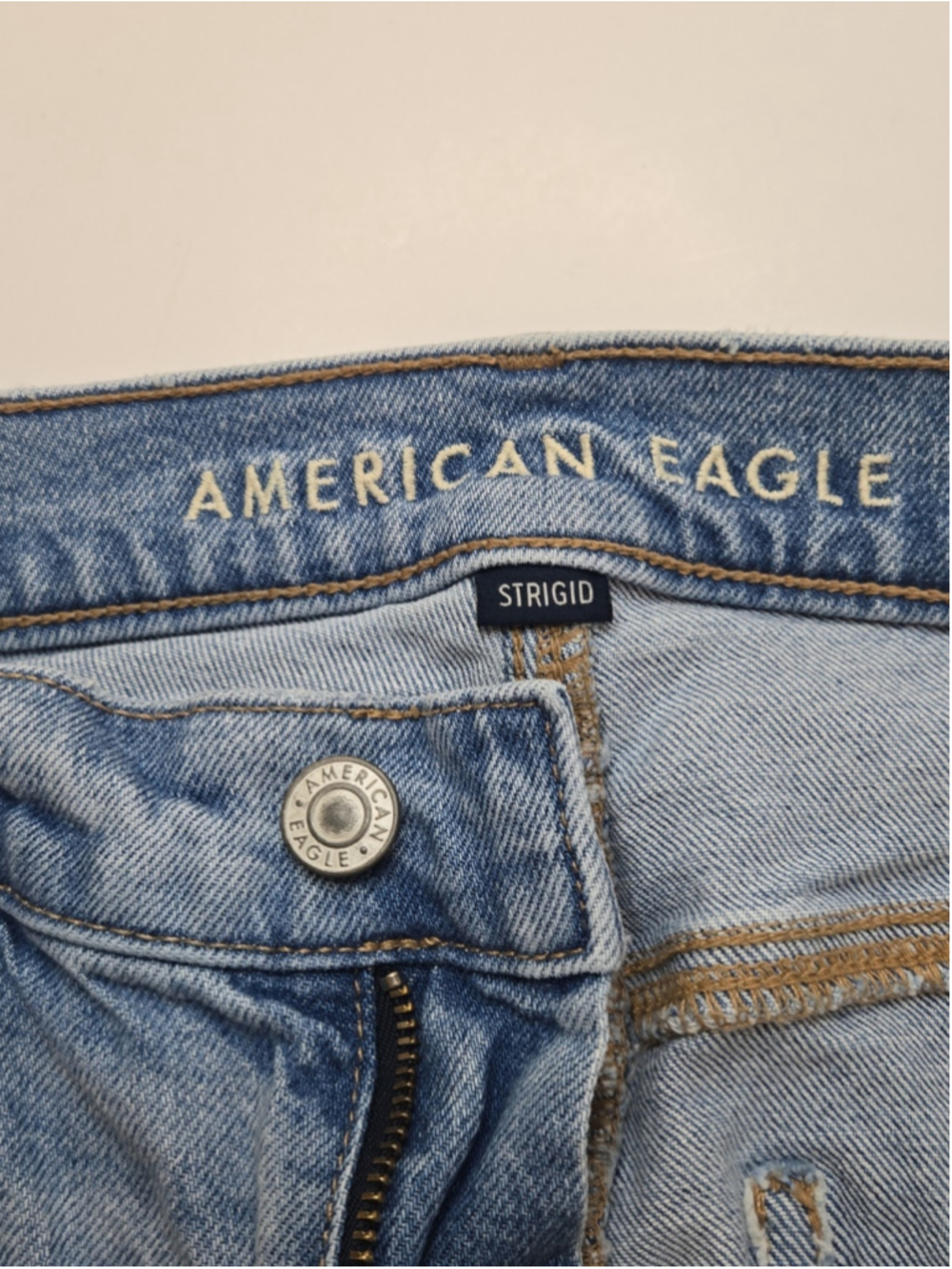 American Eagle Strigid Stovepipe Jeans High Rise Straight Leg 90s Y2K 8 Short - Picture 3 of 9